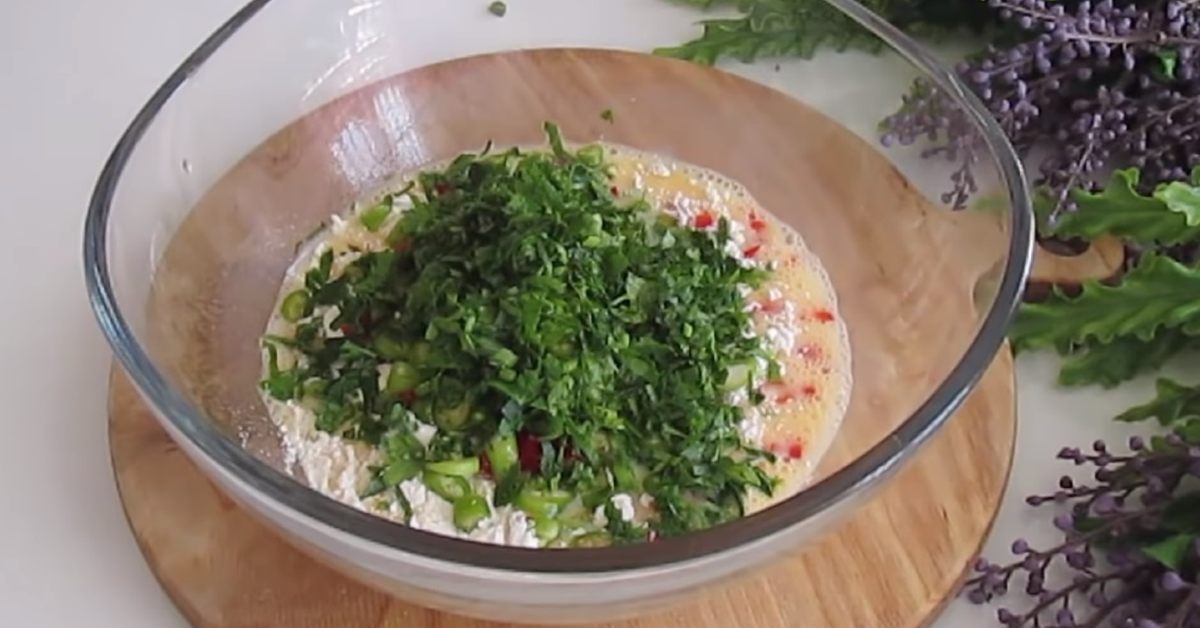 тесто с зеленью