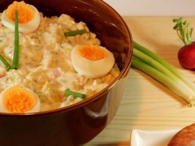 Картофельный салат «Карбонара»