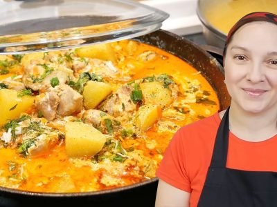 Картошка с курицей в сметане от цыганки Гали