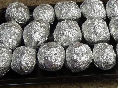 Картошка с салом в фольге