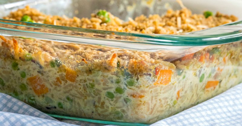 кассероль с курицей и горошком