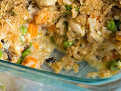 Кассероль с курицей и горошком