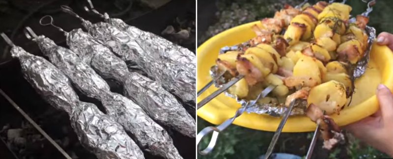 картофель на мангале