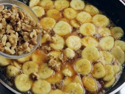 Кекс с бананом и грецкими орехами