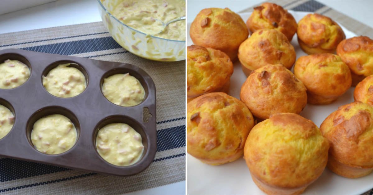 кексы с кабачком и колбасой