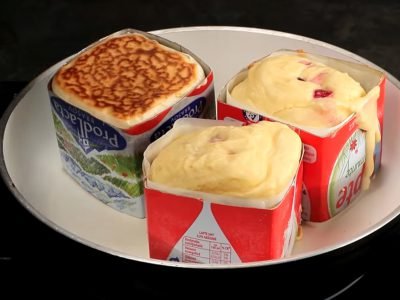 Кексы в коробке из-под молока