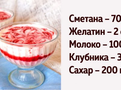 Клубнично-сметанное желе