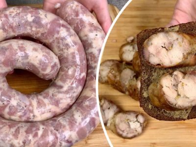 Колбаса из курицы в духовке