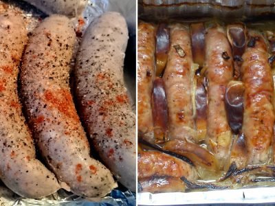 Колбаски с яблоками