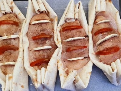 Конвертики из лаваша с курицей