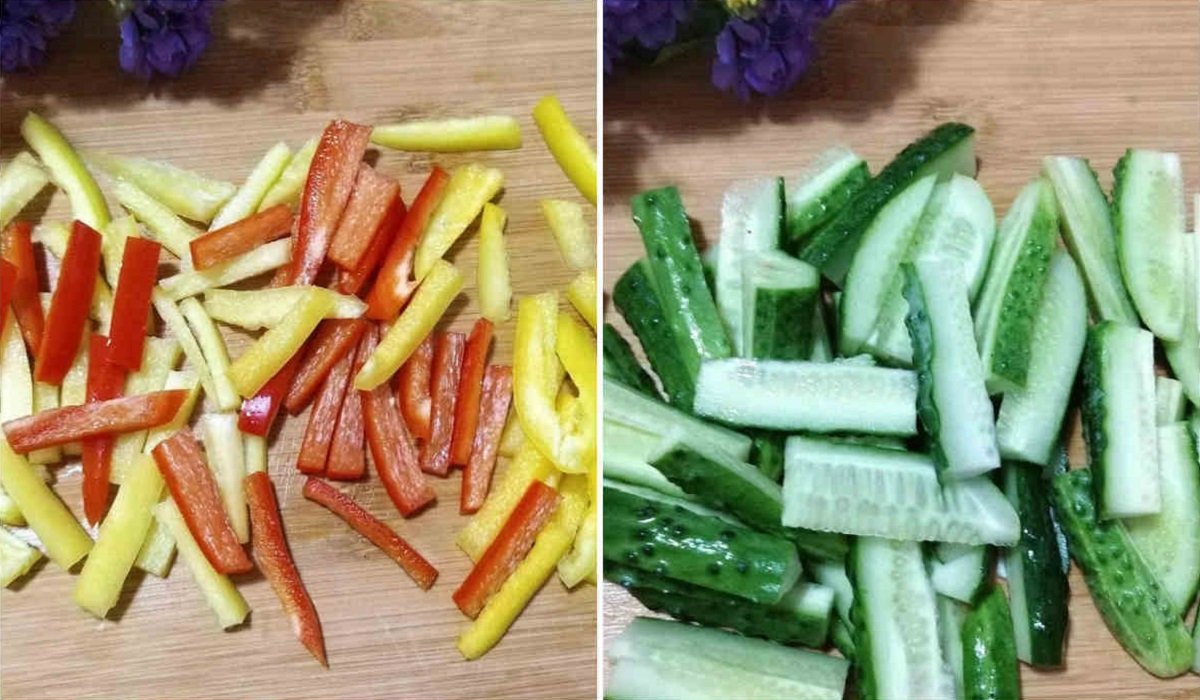 перец и огурцы