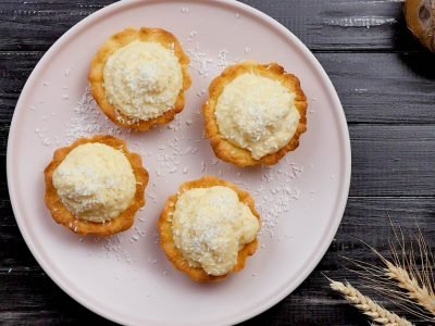 Корзинки с кокосовым кремом