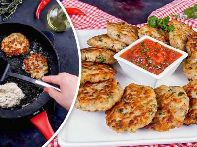 Котлеты на йогурте с пряной сальсой