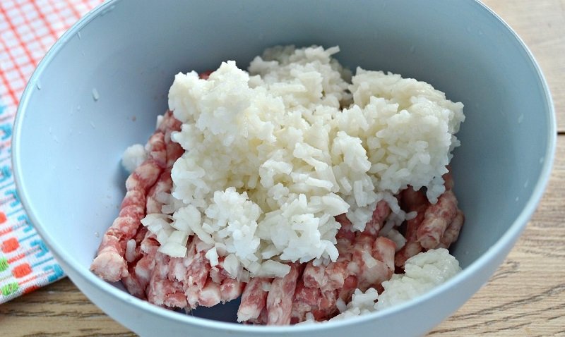 мясной фарш с рисом