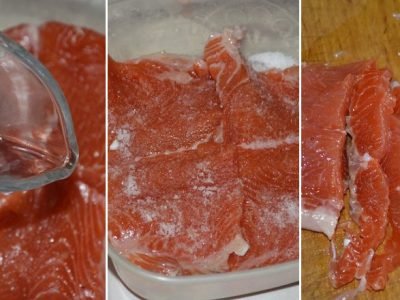 Красная рыба в водке