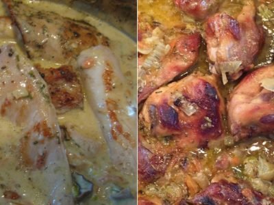 Кролик в сливочном соусе