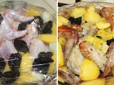 Крылышки с черносливом