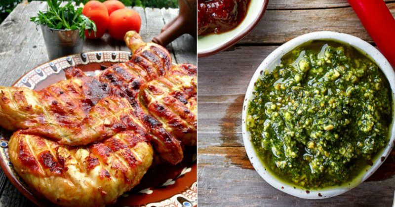 курица грильс мятным соусом