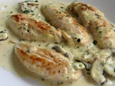 Курица с грибами в сметанном соусе