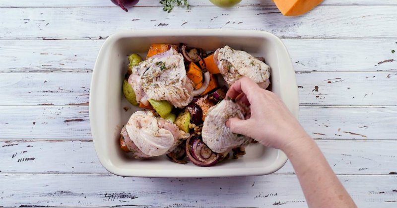 курица с тыквой в духовке