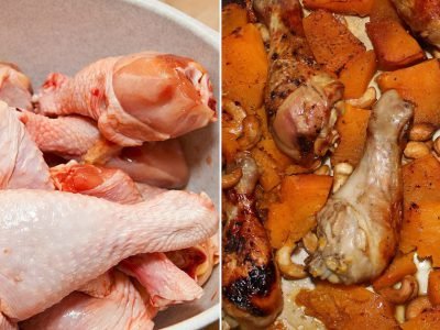 Курица с тыквой в духовке