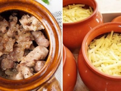 Курица в горшочках