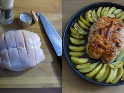 Куриная грудка с картофелем в духовке