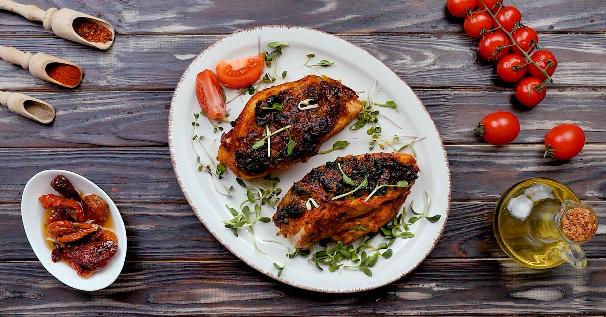 готовая куриная грудка со шпинатом и моцареллой