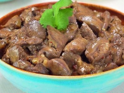Куриная печень в сладком соусе чили