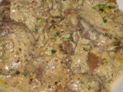 Куриная печень в соусе