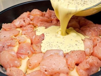 Куриное филе с картошкой в сливках