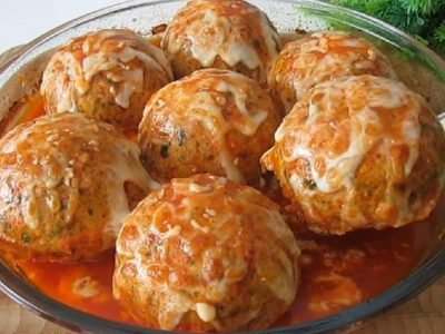 Куриные «бомбочки» с овощной начинкой