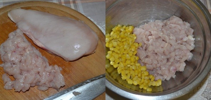 Куриные котлеты с кукурузой, пошаговый рецепт