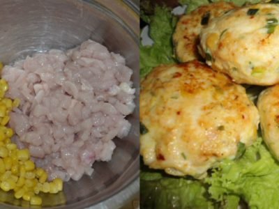 Куриные котлеты с кукурузой