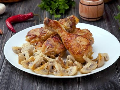 Куриные ножки с грибами