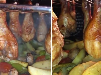 Куриные ножки с овощами в духовке