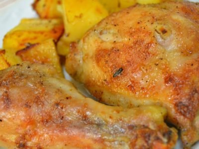 Куриные окорочка с яблоками