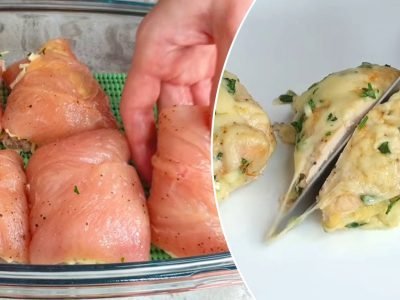 Куриные рулетики с сыром и зеленью