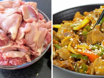 Изумительные куриные желудки в пряном соусе