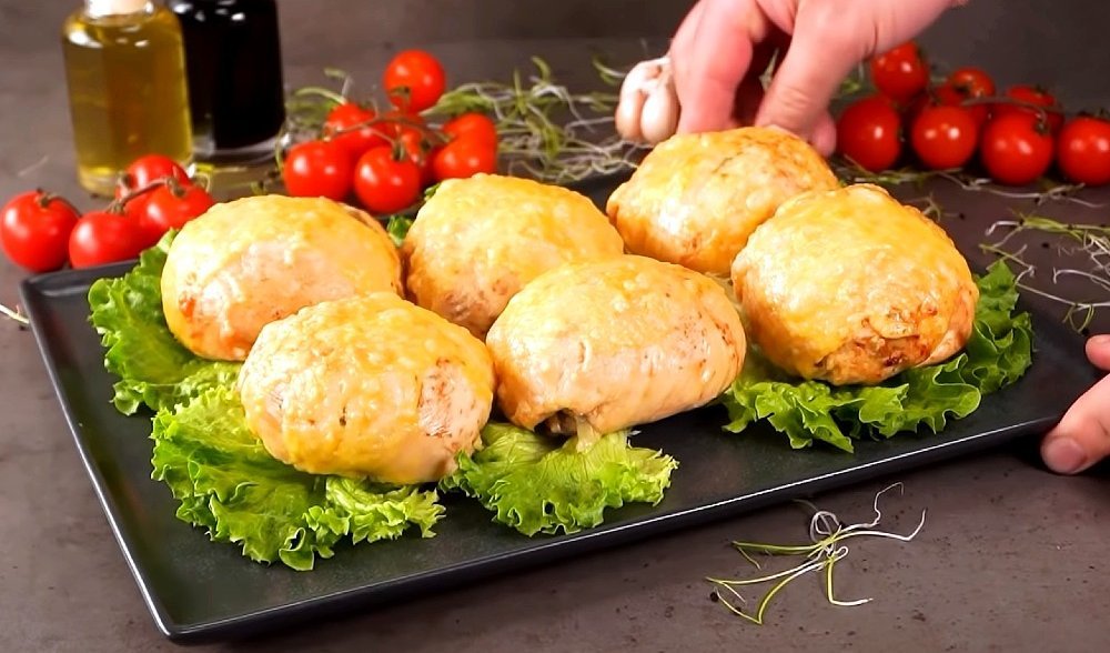 курица с грибной начинкой