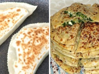 Кутабы с сыром и зеленью