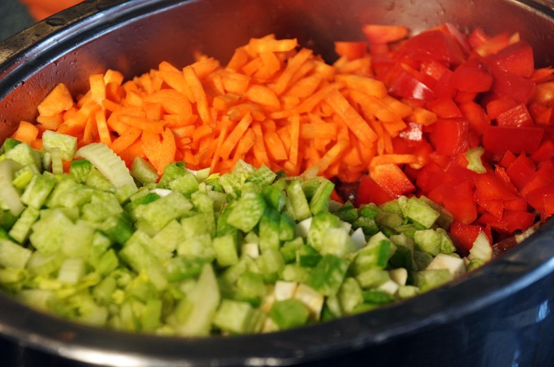 нарезанные овощи