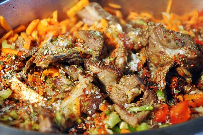 мясо с овощами