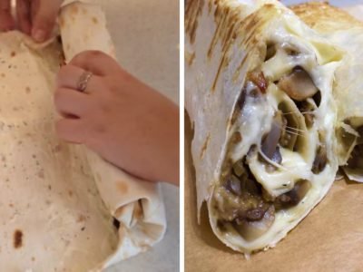 Лаваш с курицей и грибами