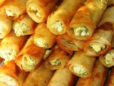 Лаваш с творогом и зеленью