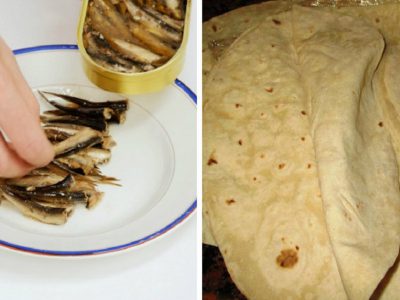 Лаваш со шпротами