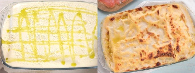 Лазанья с лососем