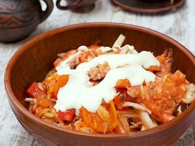 Ленивые голубцы с фаршем и рисом