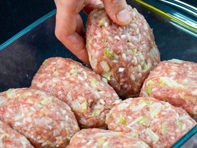 Ленивые котлеты с капустой и рисом в духовке