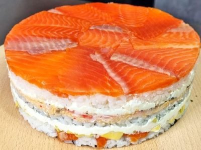 Ленивые роллы: рецепт закусочного торта